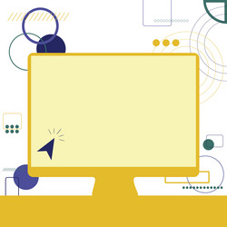 cursor in a big blank screen monitor searching vector image