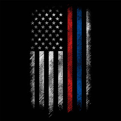 Grunge USA Flag - Police & Firefighter Vector Image