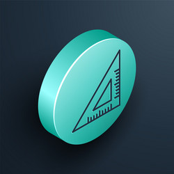 isometric line triangular ruler icon isolated vector image