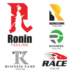Initial letters rk monogram logo design bundle Vector Image