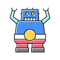 Robotic geek color icon sign vector