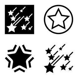 Stars flat icon set isolated on white background Vector Image
