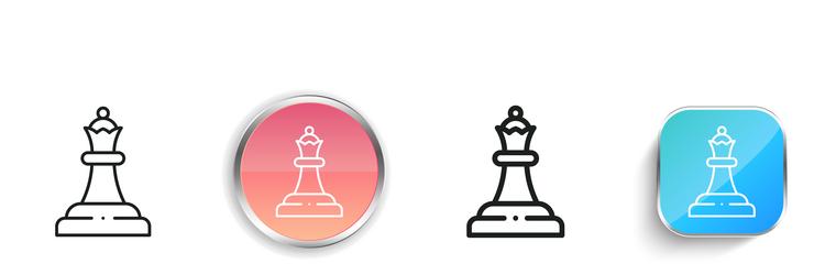 chess piece icon thin linear regular and button vector image
