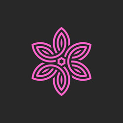Elegant Pink Floral Logo Vector Image