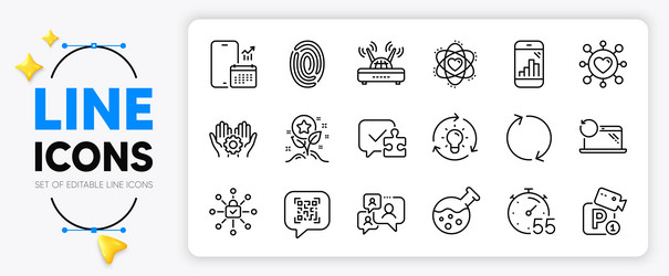 Loyalty points refresh and timer line icons vector