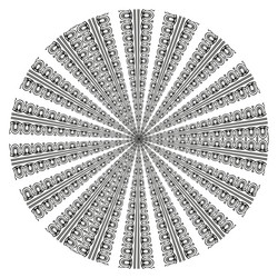 segmented radial shape concentric circular vector image