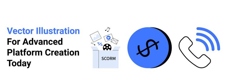 digital tools for platform building with scorm vector image