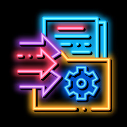 document adding in folder neon glow icon vector image