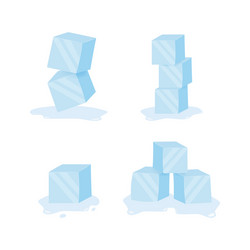 Ice cubes cold transparent frozen block stock vector