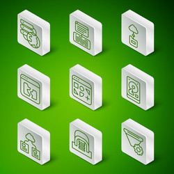 set line filter setting hangar with servers vector image
