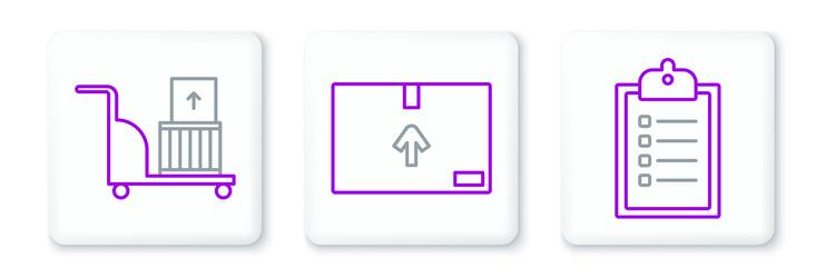 set line verification of delivery list clipboard vector image