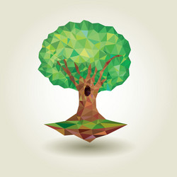 Tree low poly abstract stylized vector