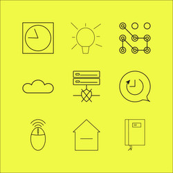 Web linear icon set simple outline icons vector
