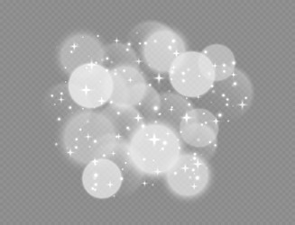 white bokeh with stars and sparkles shiny overlay vector image