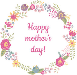 Floral Mothers Day Wreath Vector Image