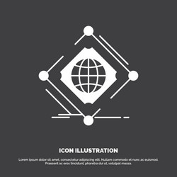 Complex global internet net web icon glyph symbol vector