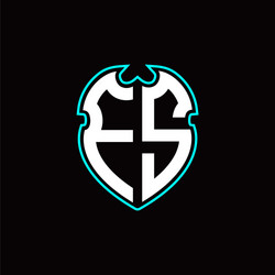 F s initial logo design with a shield shape vector