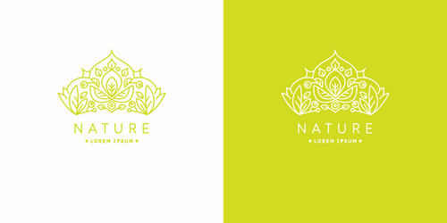 Leaf crown logo design Royalty Free Vector Image