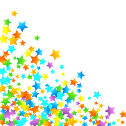 rainbow festive confetti carnival star falling vector