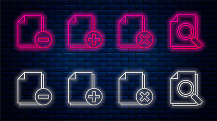 set line add new file delete document vector image