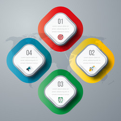 four square infographics vector