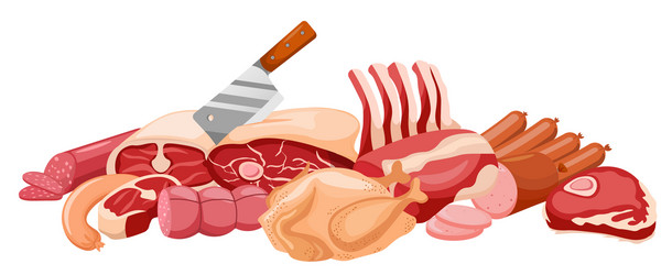 Meat banner fresh isolated vector