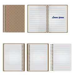 set of blank realistic spiral notepad notebook vector image