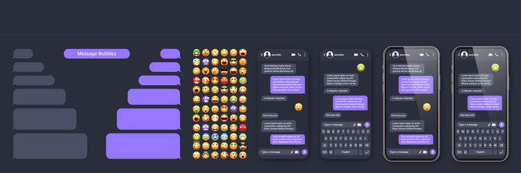 smartphone messaging app user interface vector image