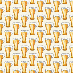 Background pattern with beer glasses vector