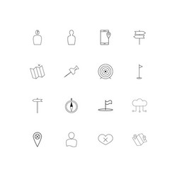 Maps and navigation linear thin icons set vector