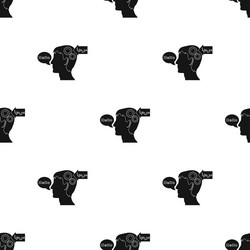 Understanding of foreign language icon in black vector