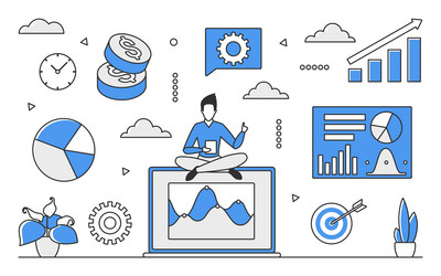 various chart analysis and research results vector image