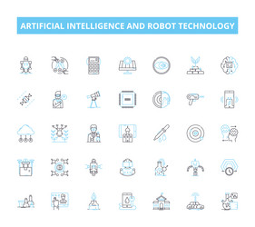 Artificial intelligence and robot technology vector