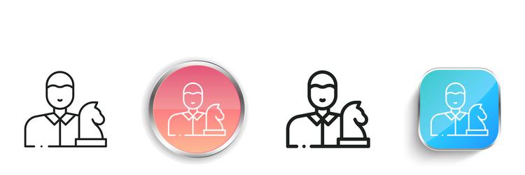 chess player icon thin linear regular and button vector image