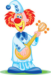 Clown with a mandolin vector