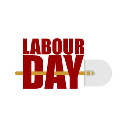 Labor Day Shovel & Tools Logo Vector Image