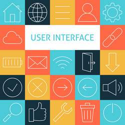 Line art modern web and mobile user interface vector