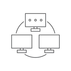 Line icon of computer network internet vector