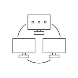 Line icon of computer network internet vector