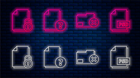 set line unknown document delete folder vector image