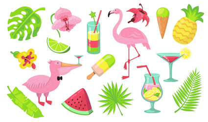 Tropical Beach Party Elements Vector Image