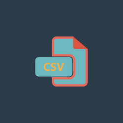 Csv extension text file type icon vector