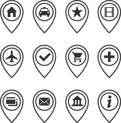 Flat map markers with numbers Royalty Free Vector Image