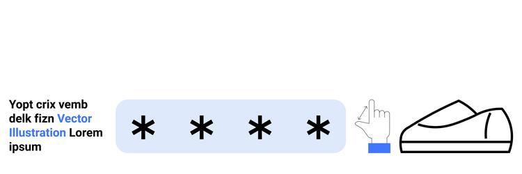 password input field with finger press icon vector image