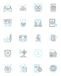 Public finance linear icons set budgeting vector