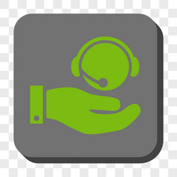 call center service rounded square button vector image