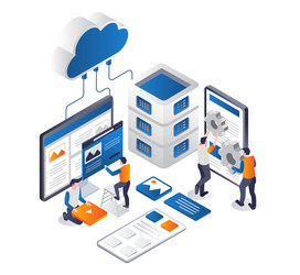 Cloud Server & Web Hosting Technology vector image