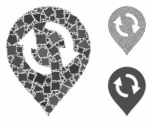 refresh map marker mosaic icon raggy elements vector image