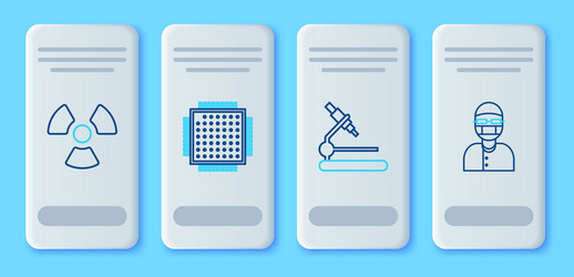 set line processor microscope radioactive vector image