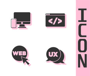 set ui or ux design monitor and mobile web vector image